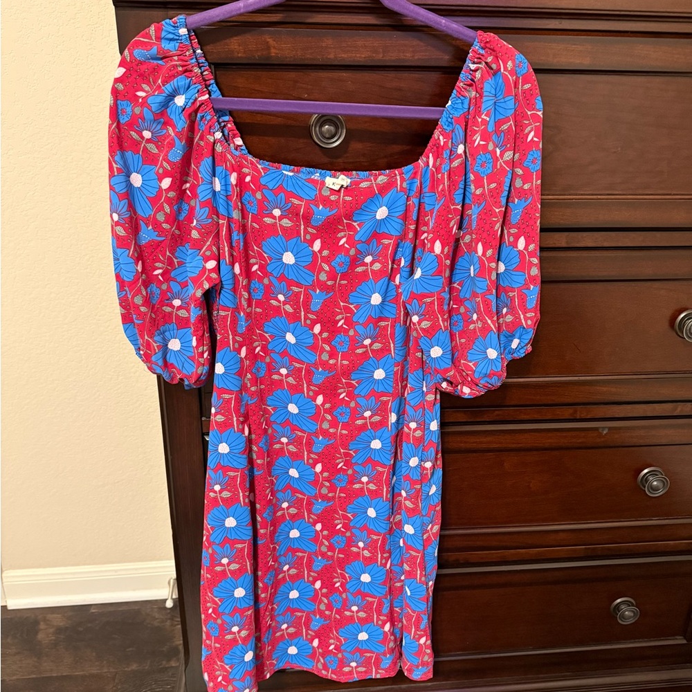 Kori Red and Blue Floral Mini Dress - Picture 1 of 1